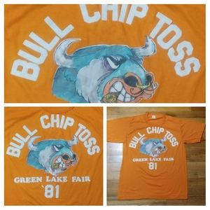 vintage 80s Bull Chip Toss Country Fair t shirt